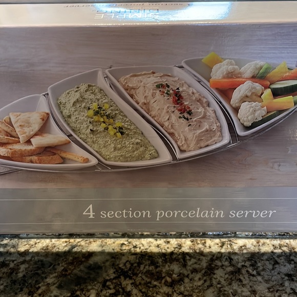 Just in time for Holiday entertaining w/this 4 section porcelain server - Picture 2 of 2